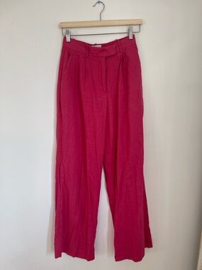 A&F Linen blend wide leg trouser